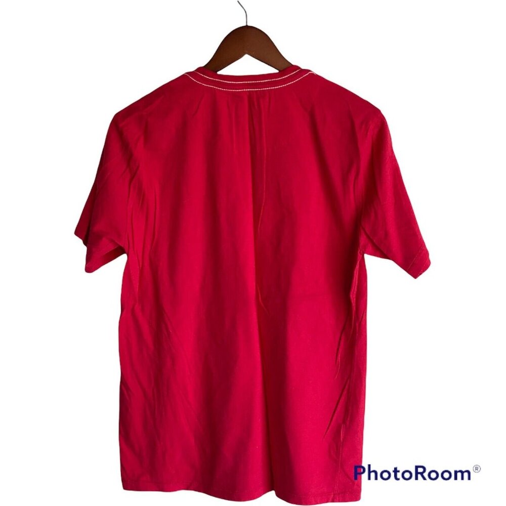 Mitchell & Ness Red S/S T-Shirt Men's Size M Medium Spell-Out Tailored Fit - Picture 11 of 11